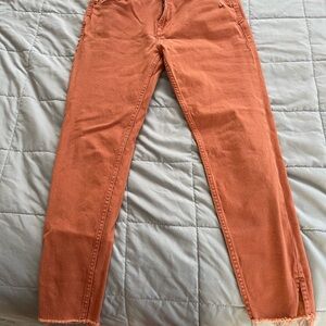 Kensie Vintage-Luxe High-Rise Skinny Jeans in Rust